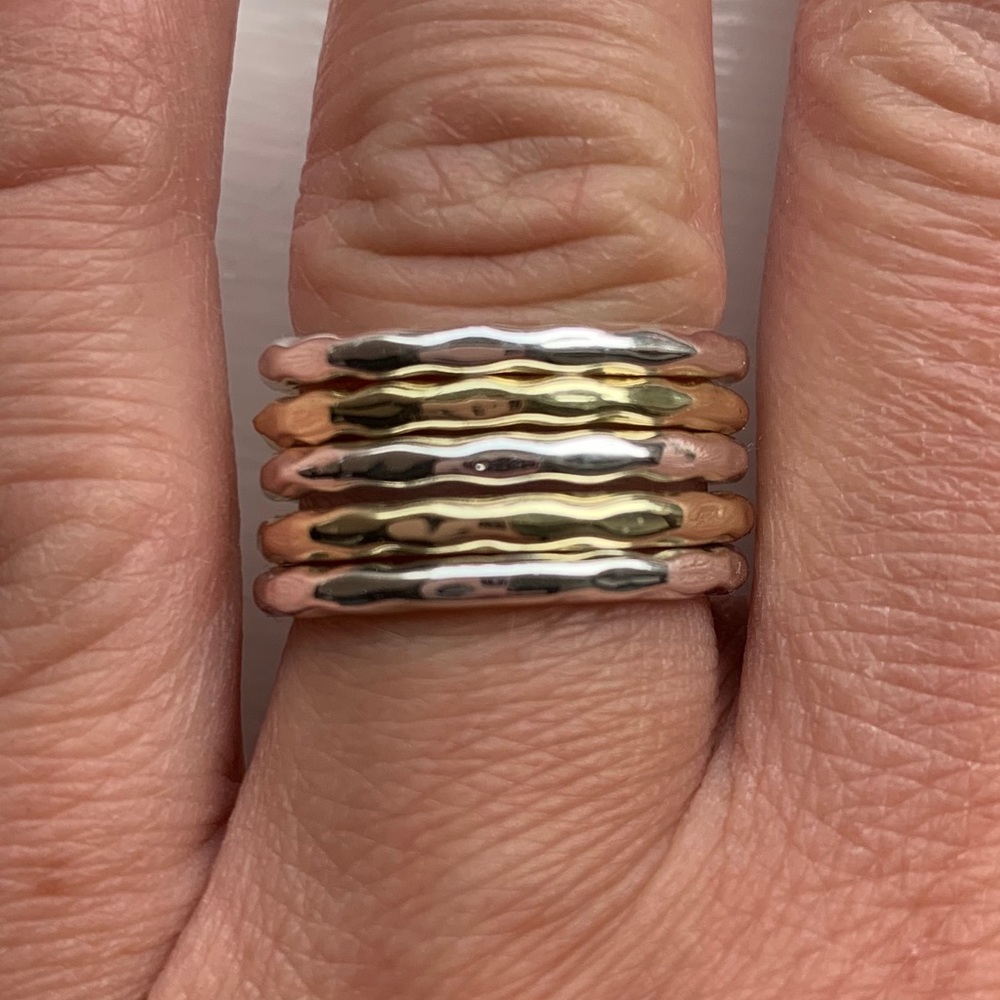 Hammered Stack Rings - Picture 2 of 3